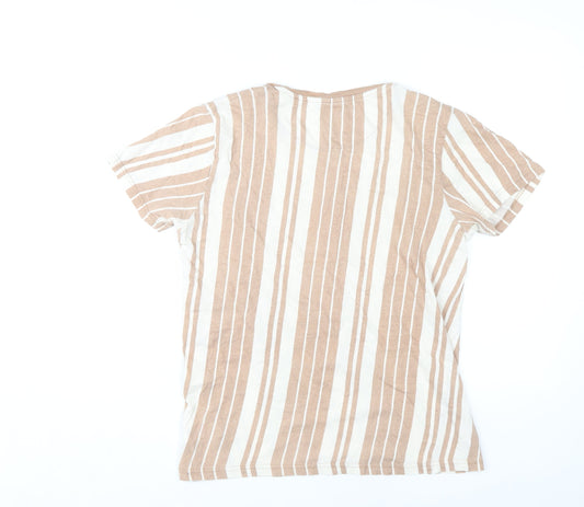 Womens UK Size M Brave Soul Beige Basic T-Shirt