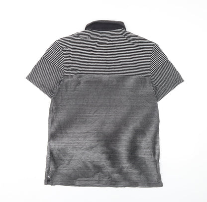 Calvin Klein Men's Black Striped Polo Shirt L