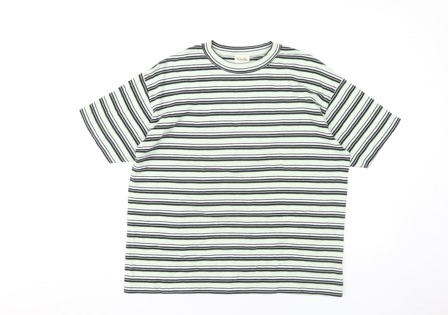 Viyella Unisex Striped T-Shirt, Multicoloured, Large
