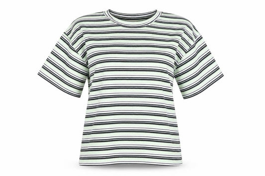 Front view of Viyella unisex striped t-shirt, multicoloured, large