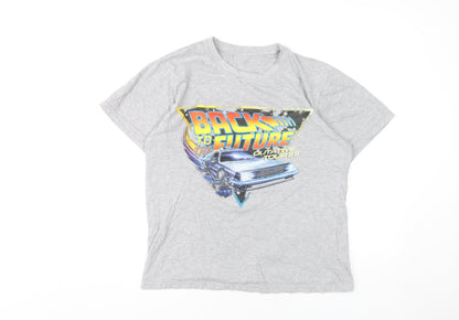 Men's Grey 'Back to the Future' Graphic T-Shirt - S