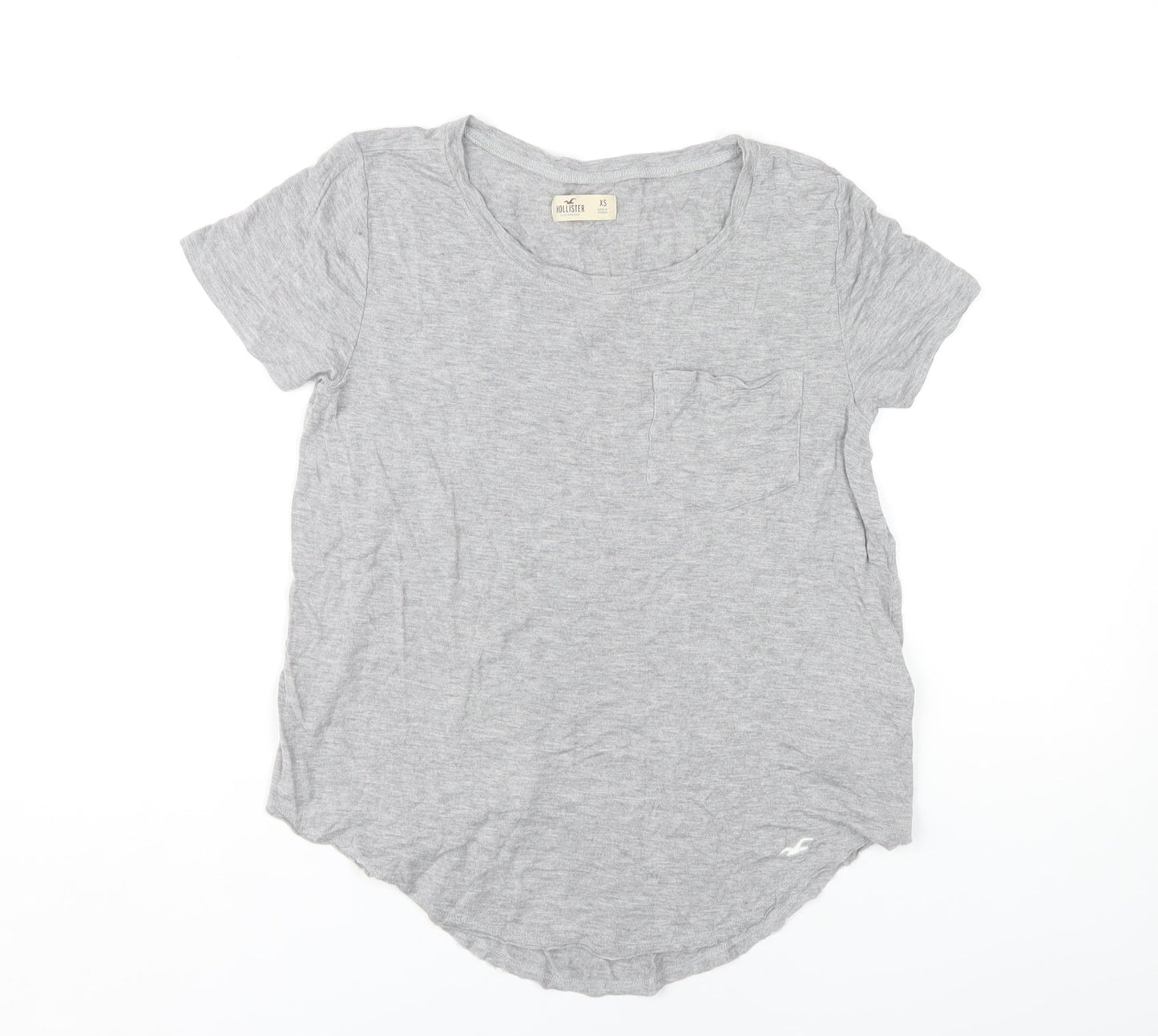 Womens UK Size XS Hollister Grey Basic T-Shirt