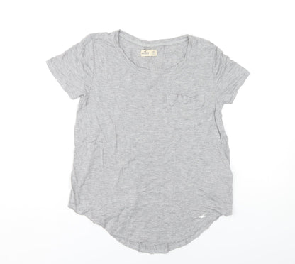 Womens UK Size XS Hollister Grey Basic T-Shirt