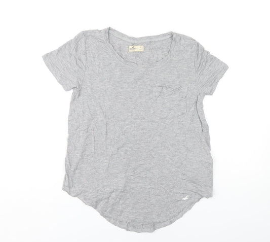 Womens UK Size XS Hollister Grey Basic T-Shirt