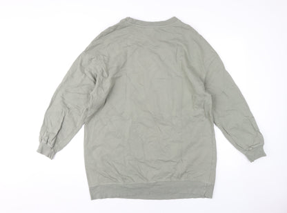 H&M Green Disney Mickey Mouse Women's Pullover Sweatshirt, Size 12