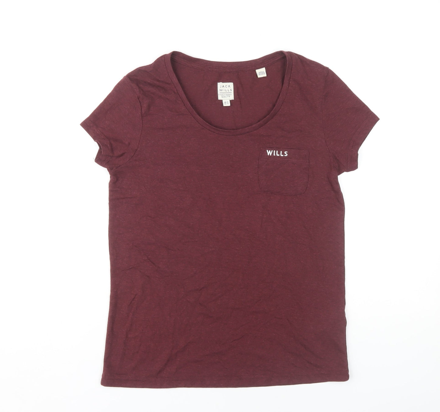 Jack Wills Women's Red Basic T-Shirt Size 8