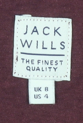 Jack Wills Women's Red Basic T-Shirt Size 8