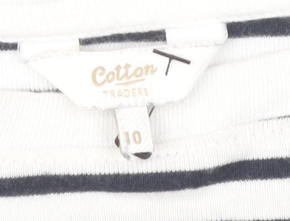 Cotton Traders Women's Multicolour Striped Top