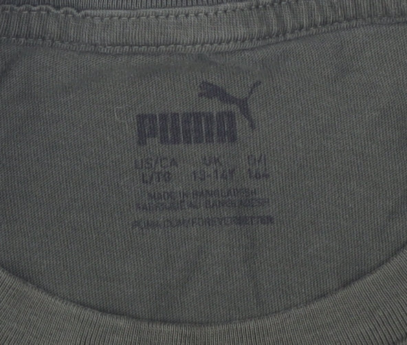Puma Boys Green T-Shirt Size L Basic Logo Style