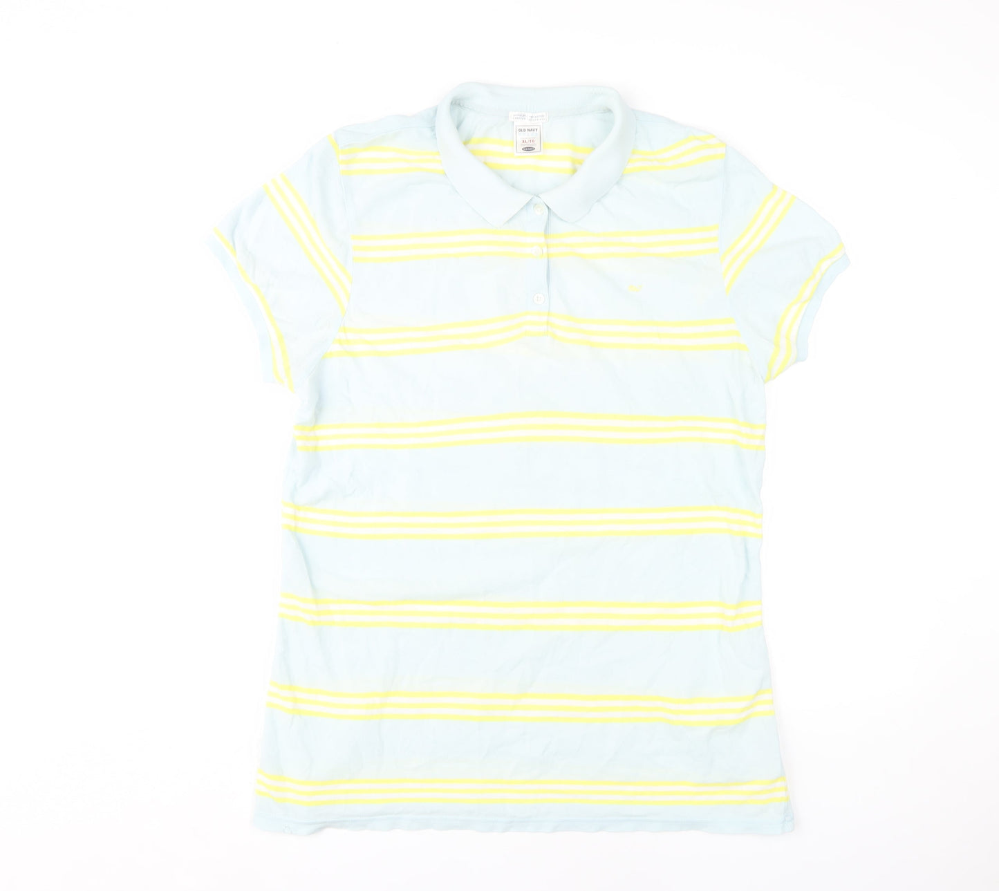 Old Navy Men's Blue XL Striped Polo Shirt