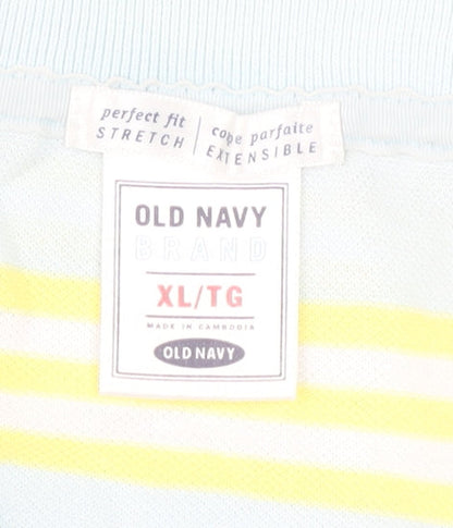 Old Navy Men's Blue XL Striped Polo Shirt