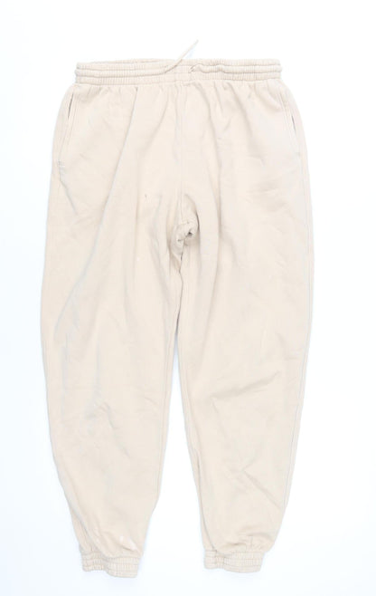 Womens UK Size 12 H&M Regular Fit Jogger Beige Trousers