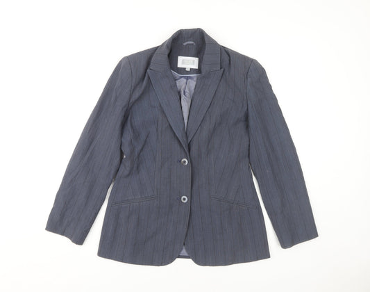 Next Petite Women's Blue Pinstripe Blazer, Size 8