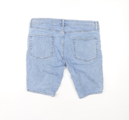 Topman Men's Blue Slim Denim Shorts Size 32
