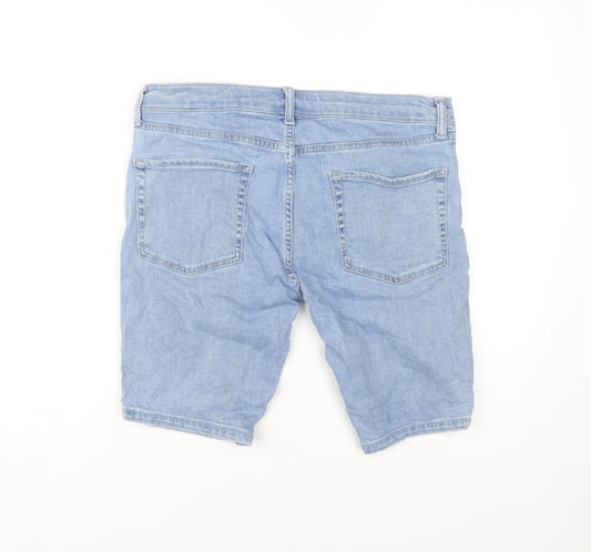 Topman Men's Blue Slim Denim Shorts Size 32