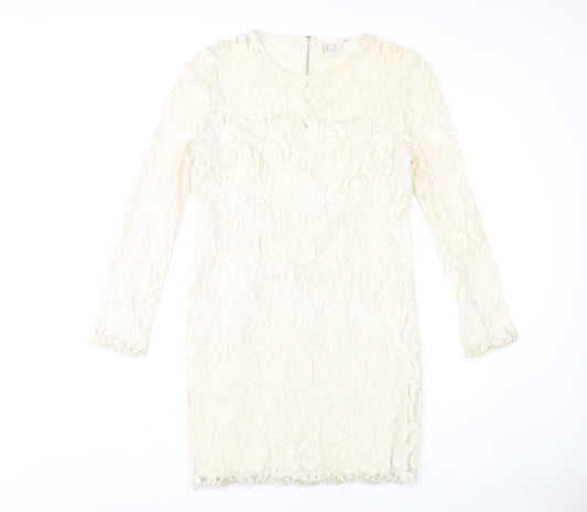 Next Petites Ivory Lace Sheath Dress Size 12