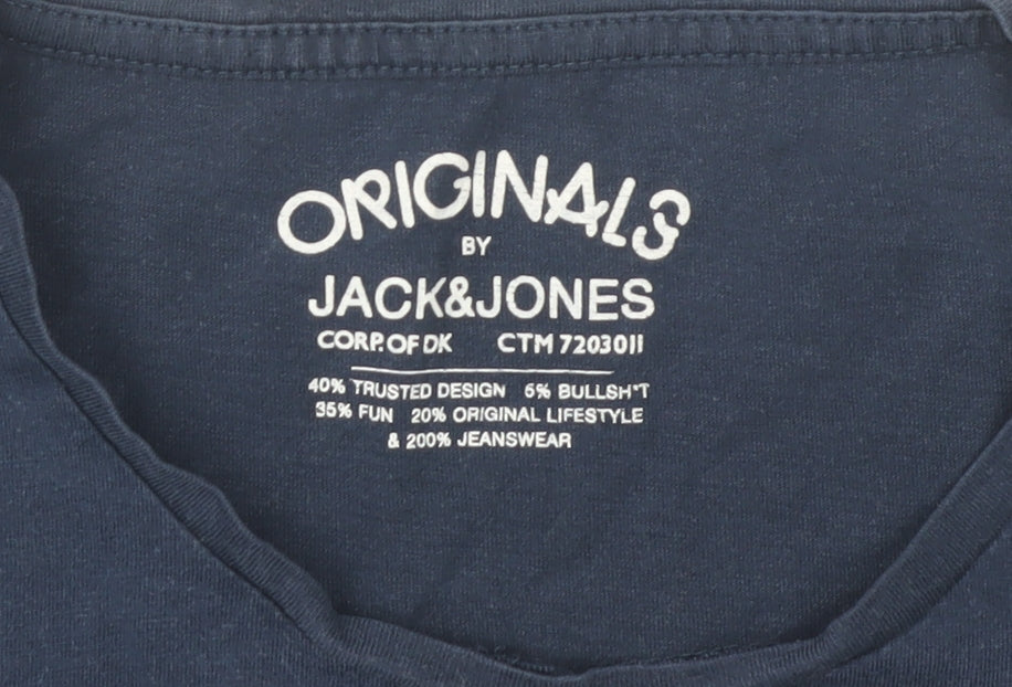 Mens UK Size M JACK & JONES Blue  T-Shirt