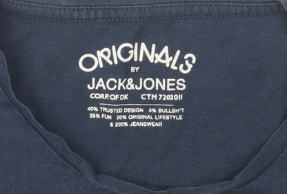 Mens UK Size M JACK & JONES Blue  T-Shirt