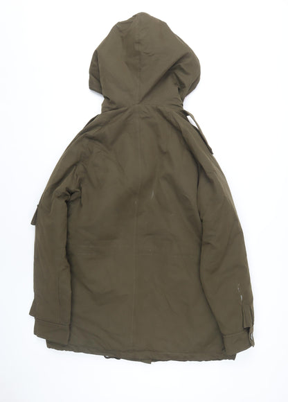 Ky Création Women's Green Parka L Hooded