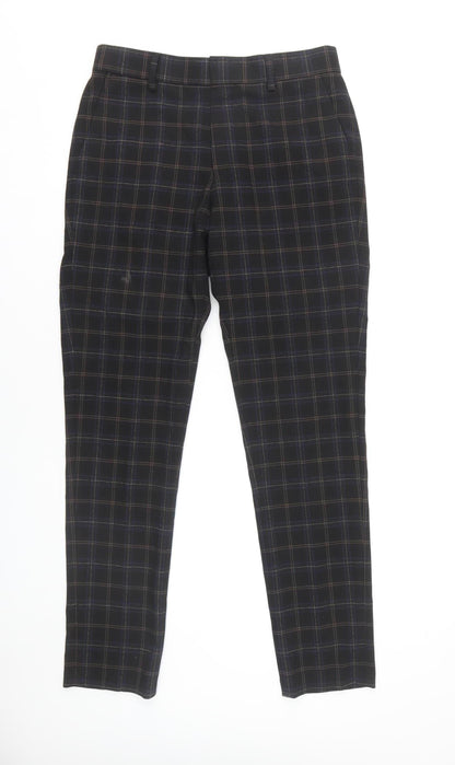 Asos Design Men's Black Check Trousers, Size 30
