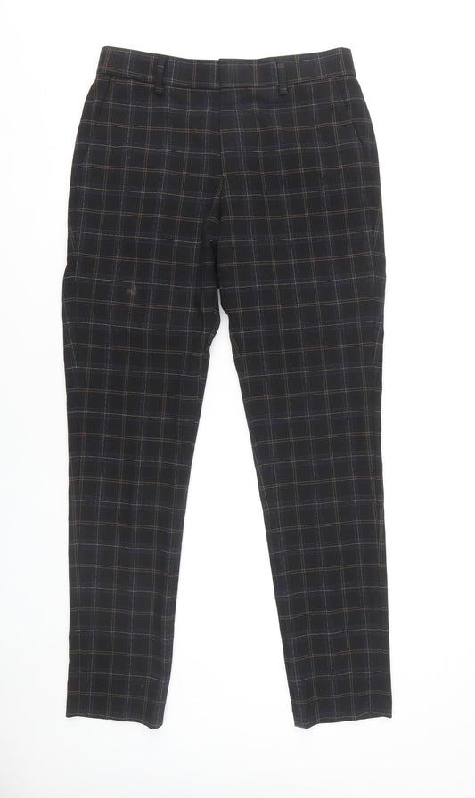 Asos Design Men's Black Check Trousers, Size 30
