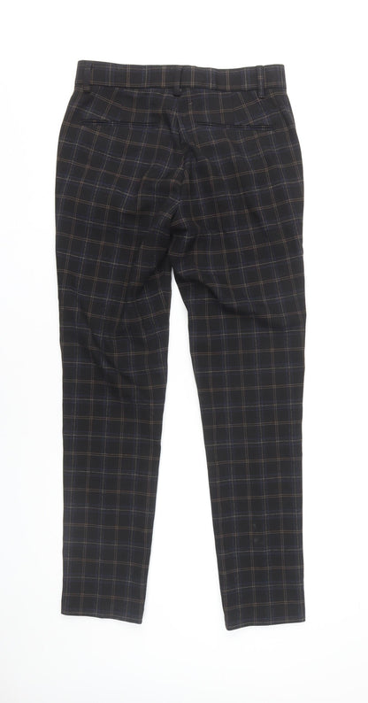 Asos Design Men's Black Check Trousers, Size 30