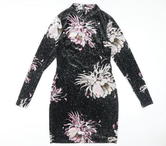Next Women's Black Floral Dress Size 12T