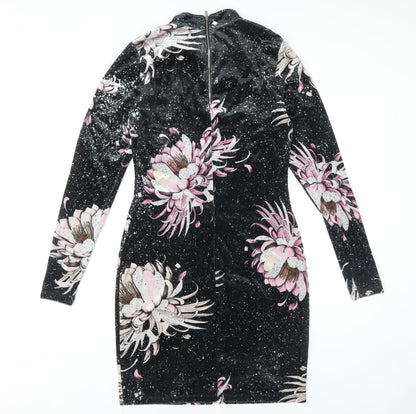 Next Women's Black Floral Dress Size 12T