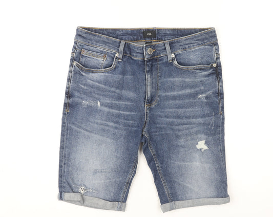 River Island Men's Blue Denim Shorts 30
