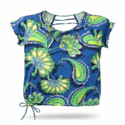 Womens UK Size 8 NEXT Blue Cropped Blouse