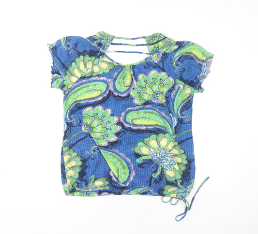 Womens UK Size 8 NEXT Blue Cropped Blouse