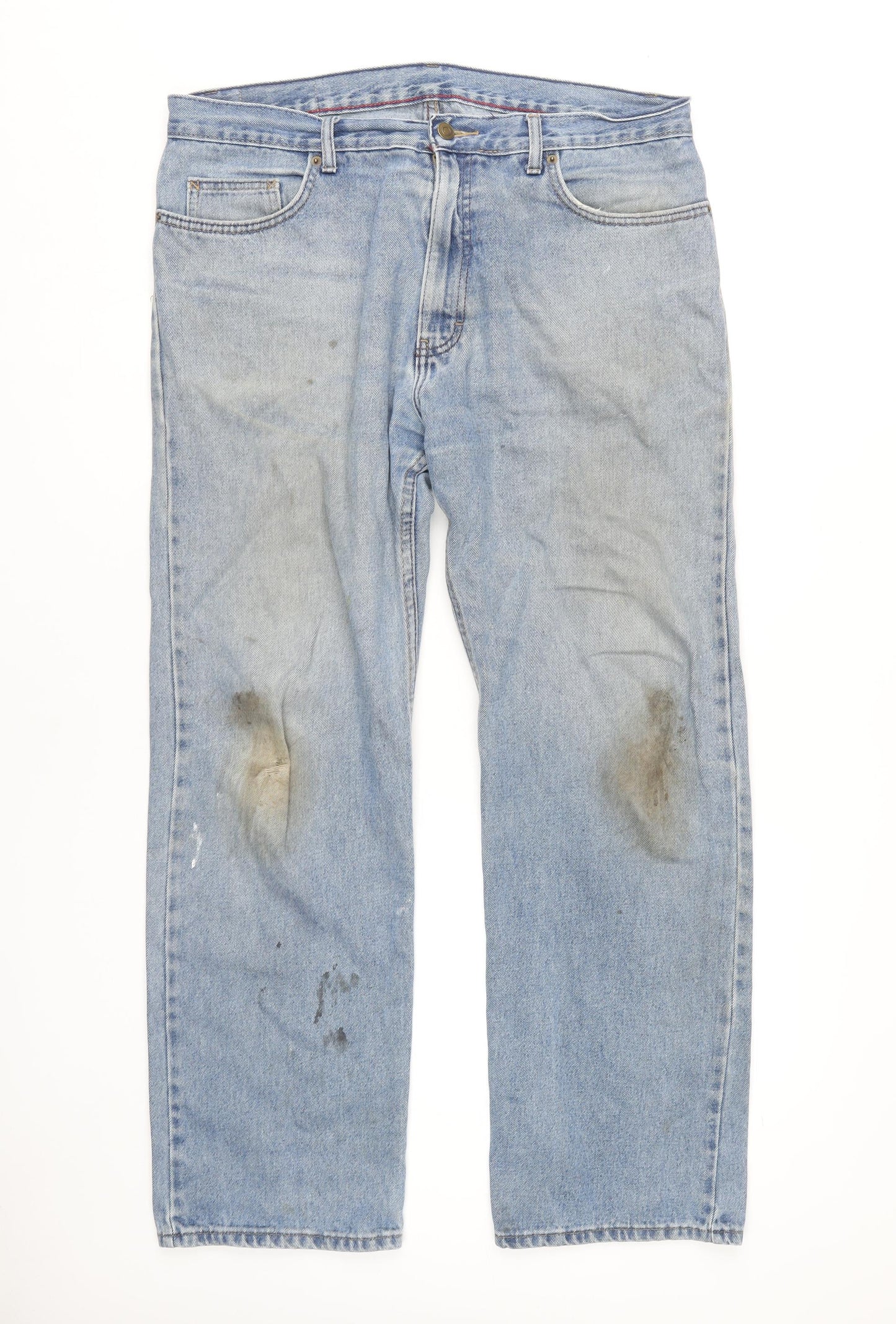 Marks and Spencer Men's Blue Straight Jeans, Size 36