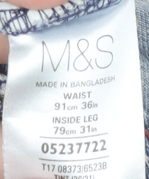 Marks and Spencer Men's Blue Straight Jeans, Size 36