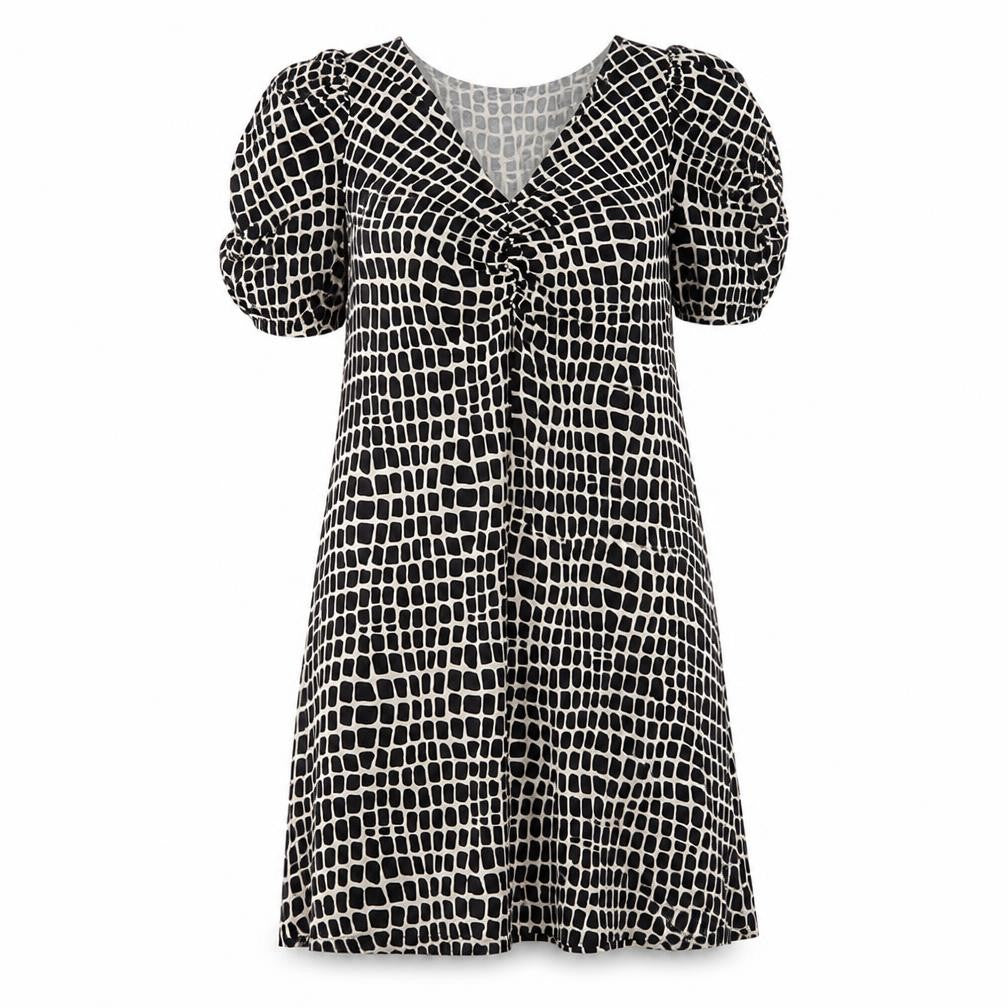 Next Women's Black Puff Sleeve Dress - Size 12