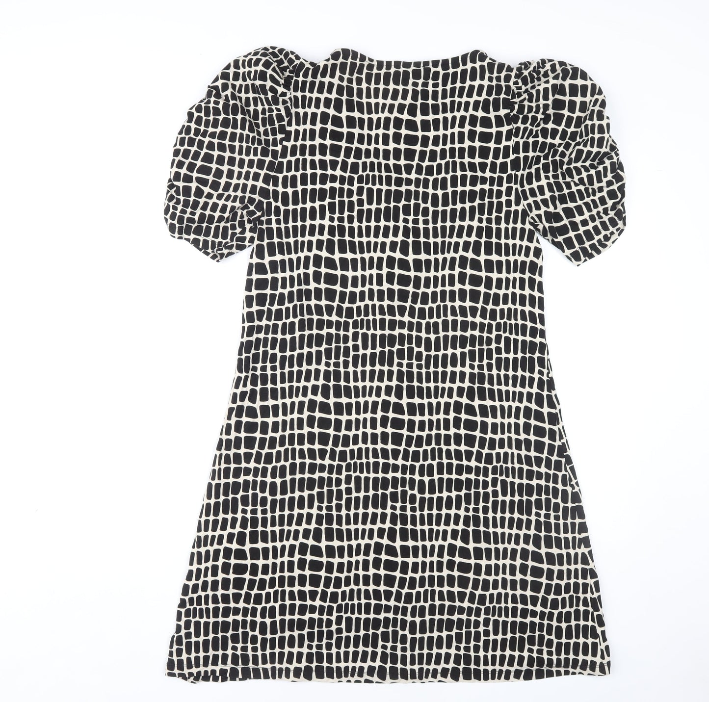 Next Women's Black Puff Sleeve Dress - Size 12