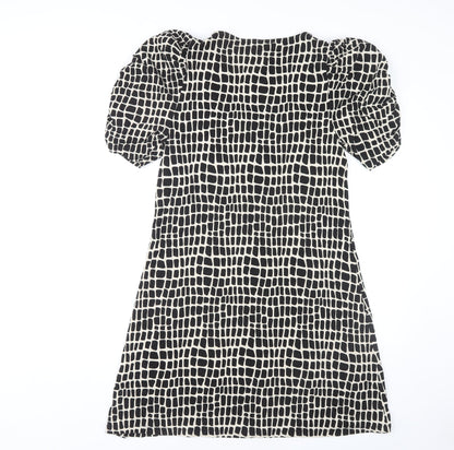 Next Women's Black Puff Sleeve Dress - Size 12