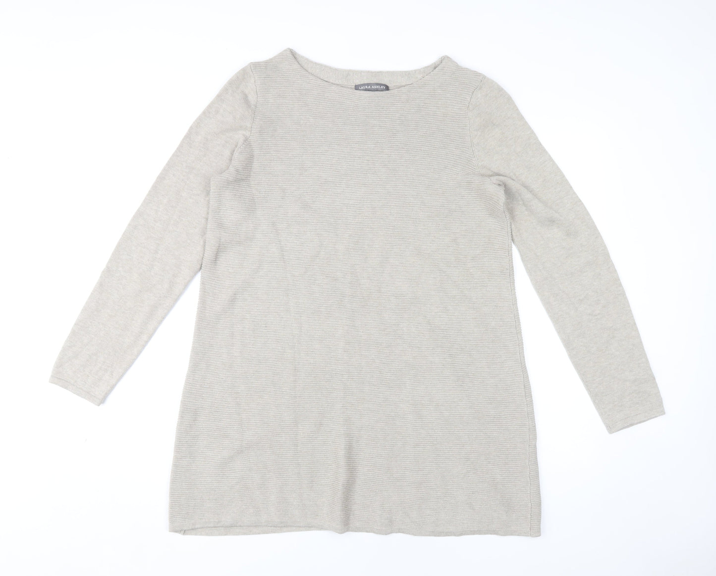 Laura Ashley Beige Long Sleeve Dress UK 14 Women