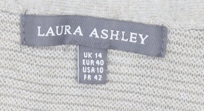 Laura Ashley Beige Long Sleeve Dress UK 14 Women