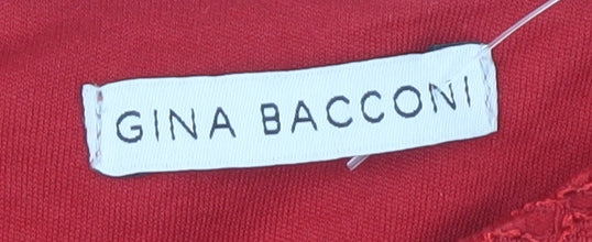 Gina Bacconi Red Lace Sheath Dress UK 10