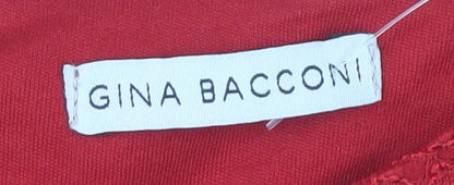 Gina Bacconi Red Lace Sheath Dress UK 10