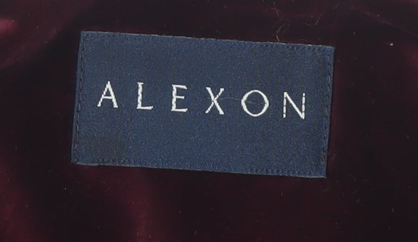 Alexon Women Burgundy Velvet Blazer Button Long Sleeve