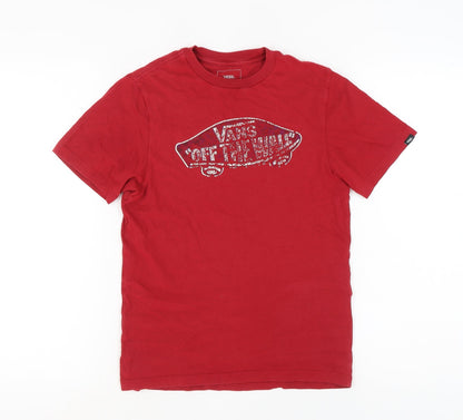 Unisex Adults UK Size M VANS Red Basic T-Shirt