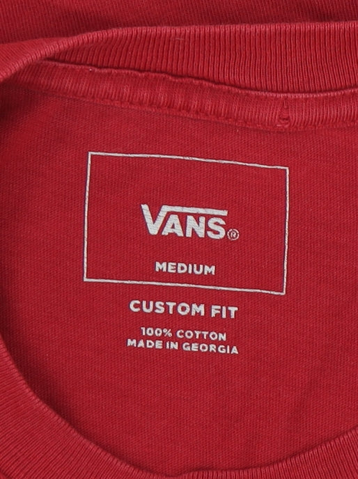 Unisex Adults UK Size M VANS Red Basic T-Shirt