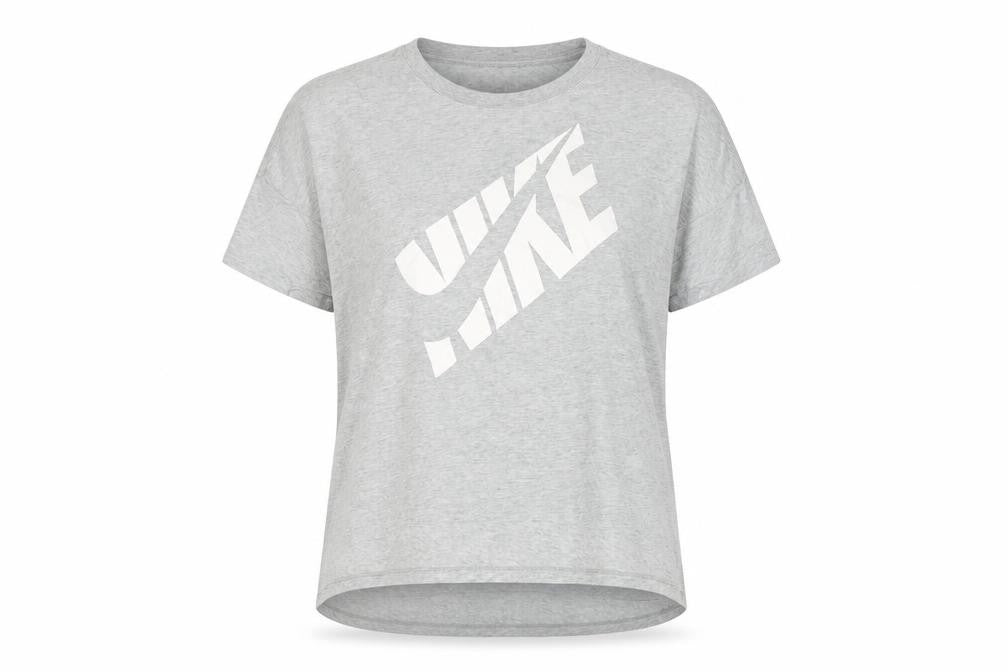 Front view of Nike unisex grey t-shirt xl casual crew neck
