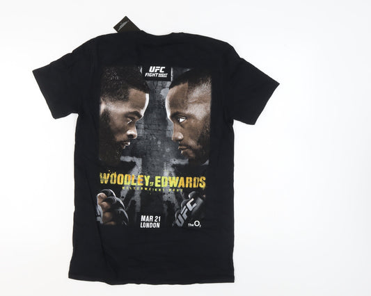 UFC Men's Black Graphic Print Sports T-Shirt S