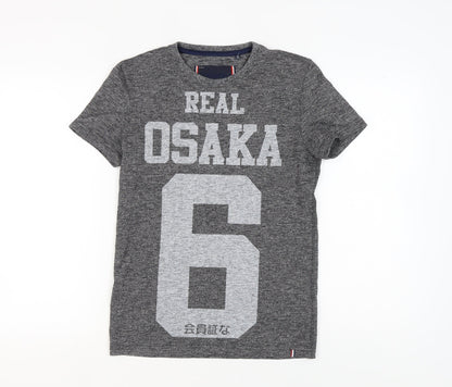 Unisex Adults UK Size S Superdry Grey Basic T-Shirt