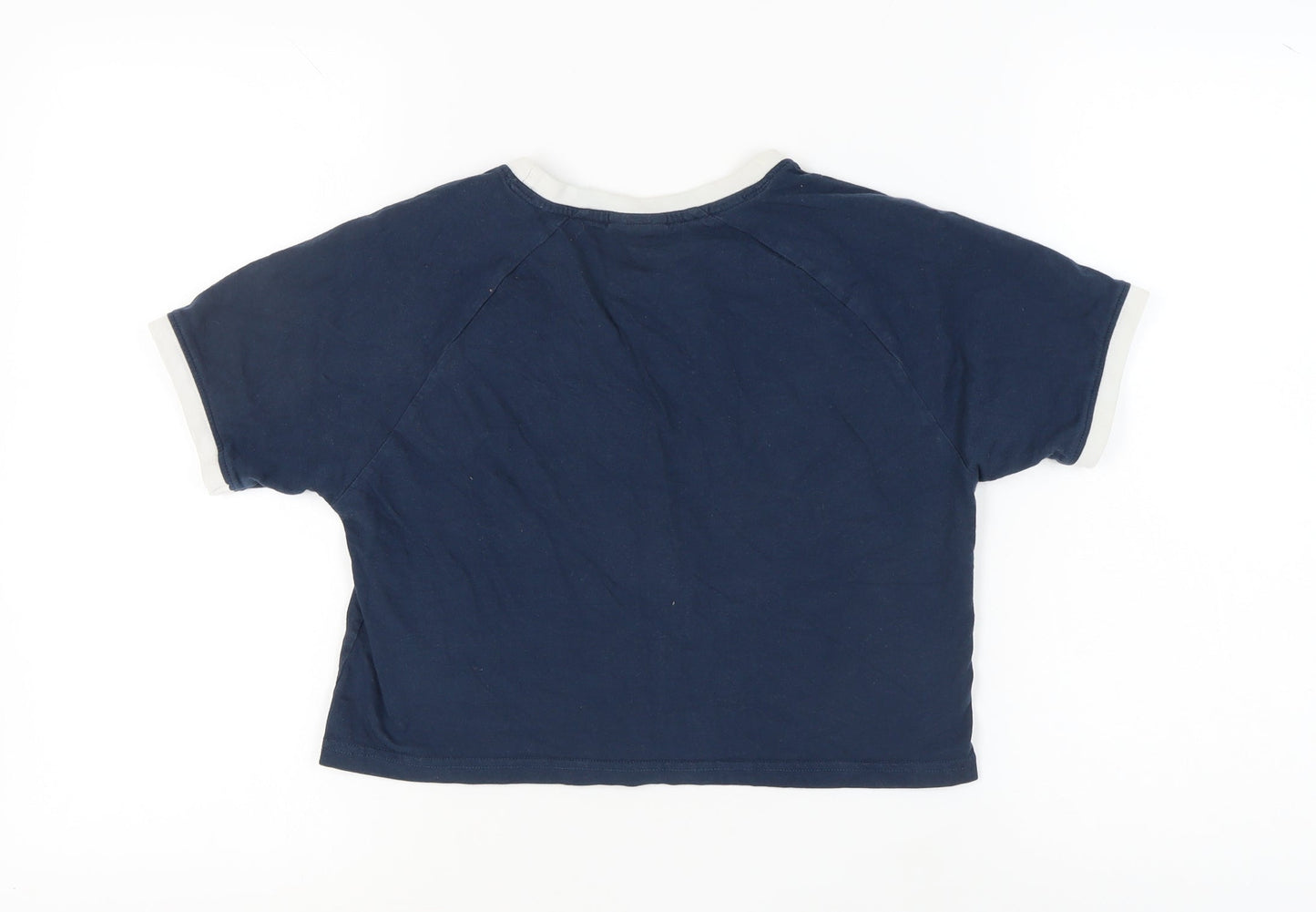 Womens UK Size 6 ellesse Blue Ringer T-Shirt