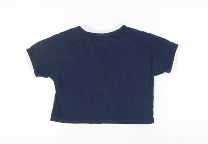 Womens UK Size 6 ellesse Blue Ringer T-Shirt