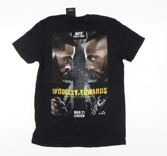 UFC Men's Black T-Shirt, Size M, Sports Graphic, New