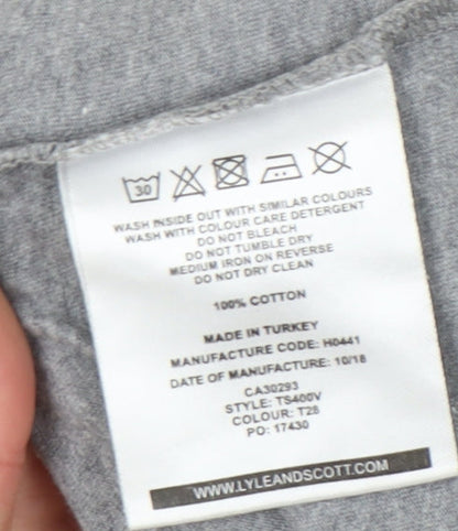 Lyle & Scott Men's Grey Crew Neck T-Shirt - Size L